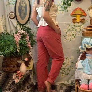 Vintage 80s dark pink high waisted corduroy pants